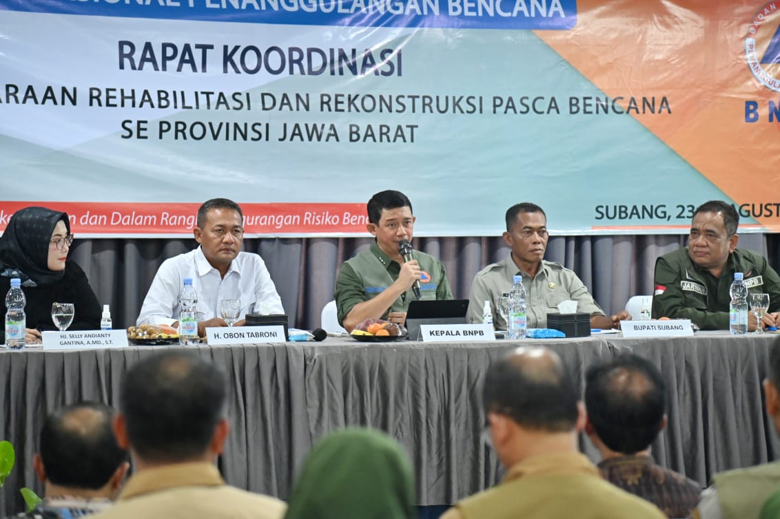 Kepala BNPB Pimpin Rakor Penyelenggaraan Rehabilitasi dan Rekonstruksi wilayah Provinsi Jawa Barat